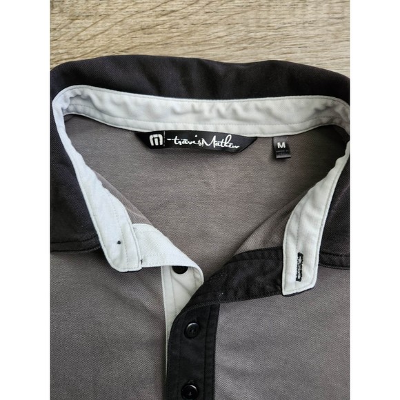 TRAVIS MATHEW Gray Polo with Black Collar (Size Medium) - Picture 2 of 3
